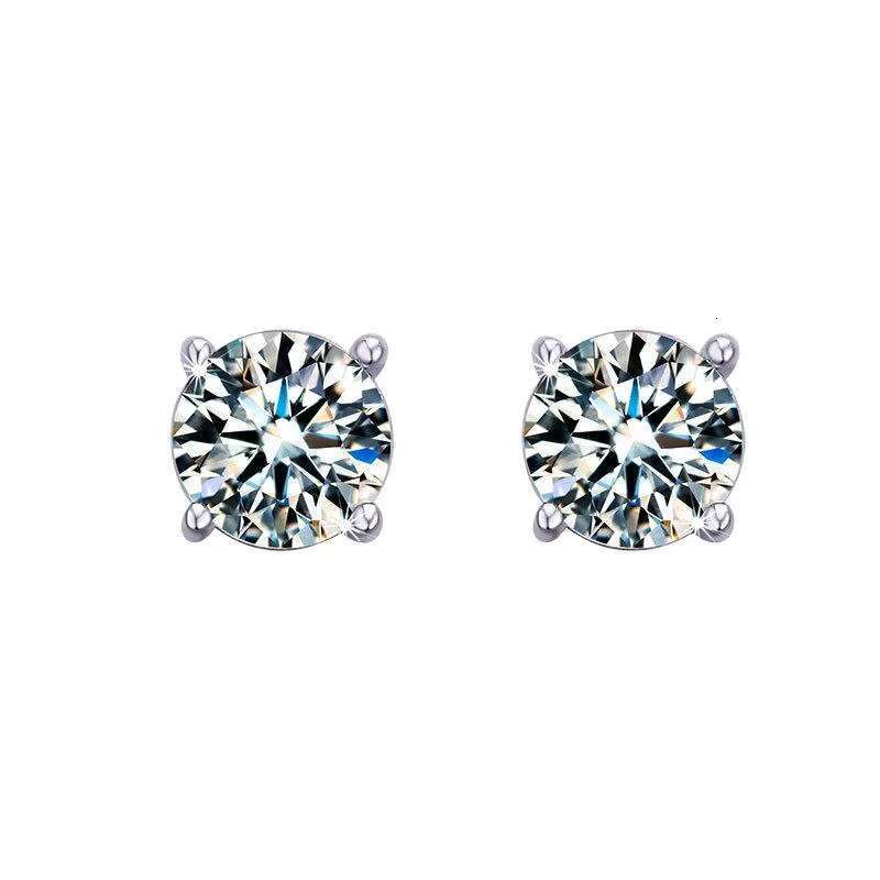 D VVS Moissanite Diamond Ear Studs Earrings Gold S925 Sterling Silver Women Men Real 9K 10K 14K 18K Solid 5mm 6.5mm 8mm 1ct Box