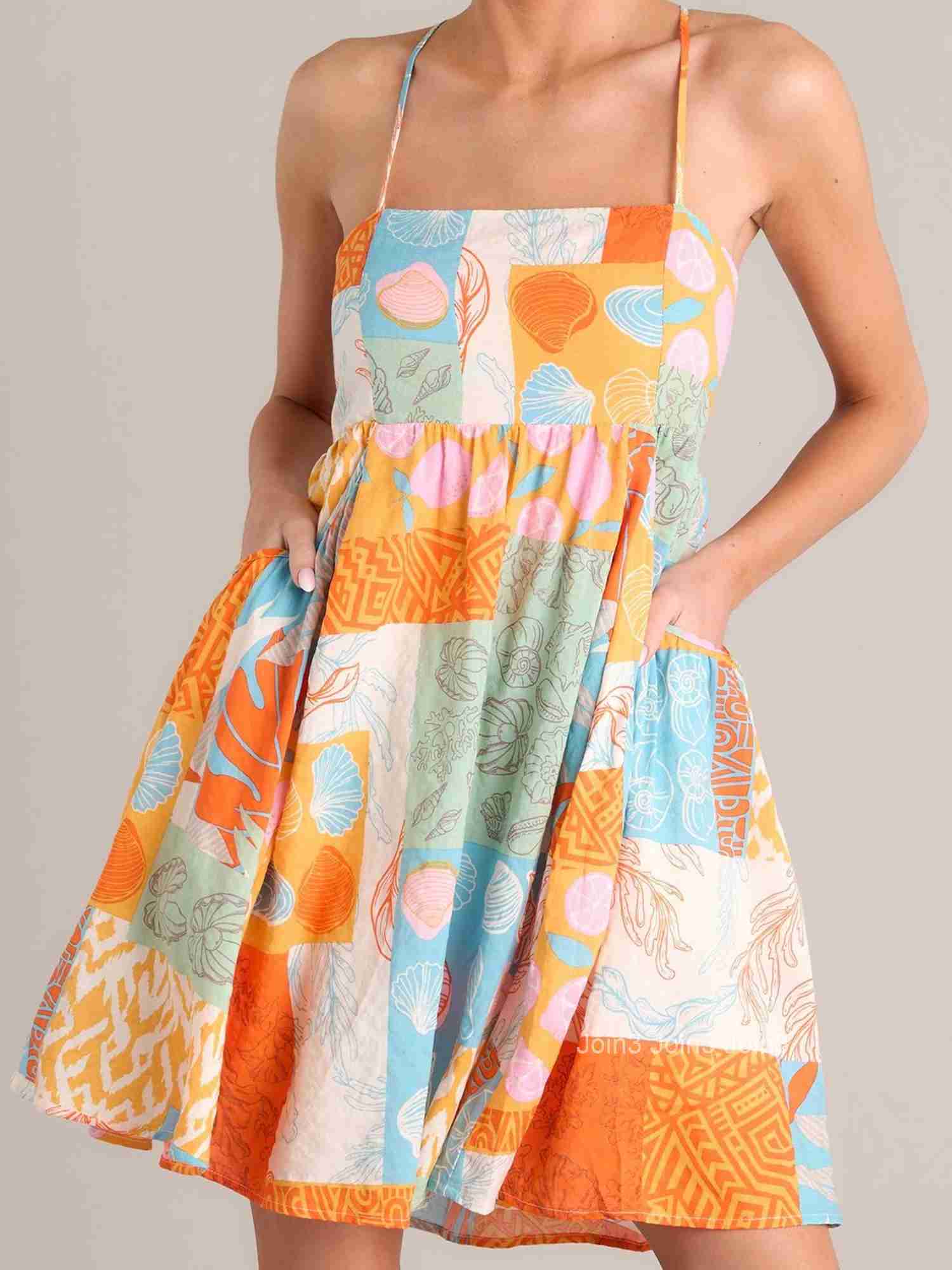 Womens Boho Floral Print Spaghetti Strap Maxi Dress with Open Back and Ruffle Hem for Summer Beach Vacation