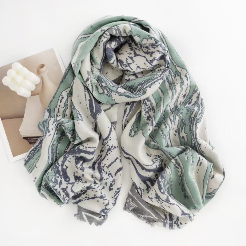 T917 autumn and winter printed cashmere scarf elegant printed cashmere feel scarf ladies warm cold-proof neck scarf