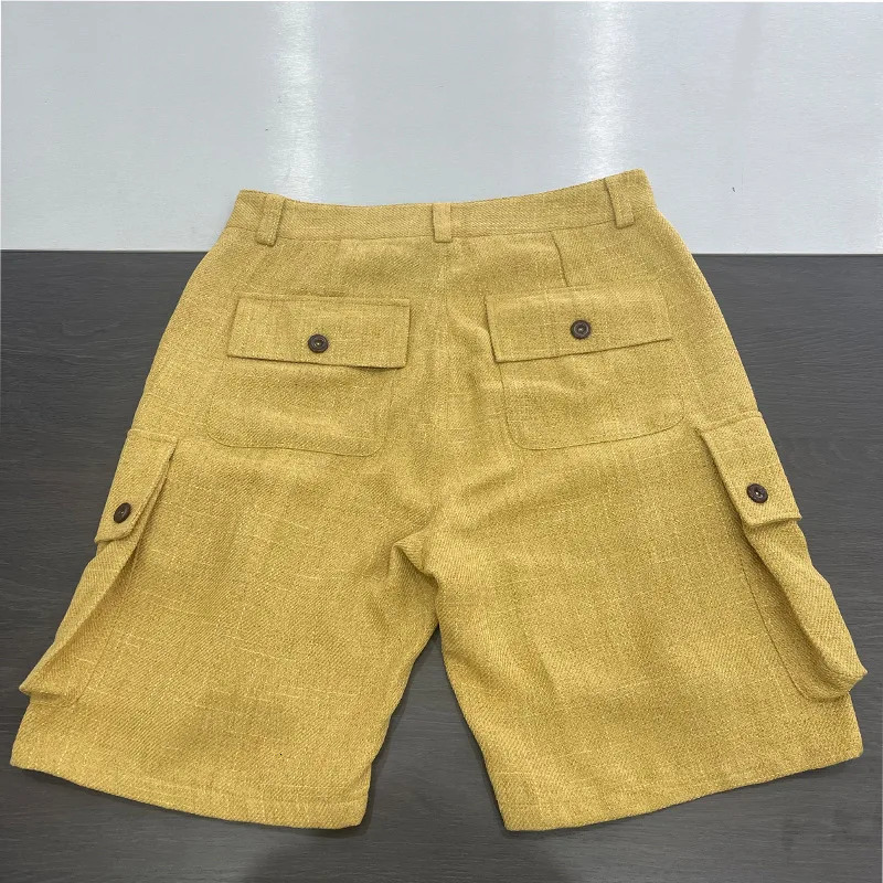 Summer Fashion Mens Cargo Shorts Oversize Loose Casual knee length Short Pant Vintage Patch Pockets Shorts Streetwear 250605