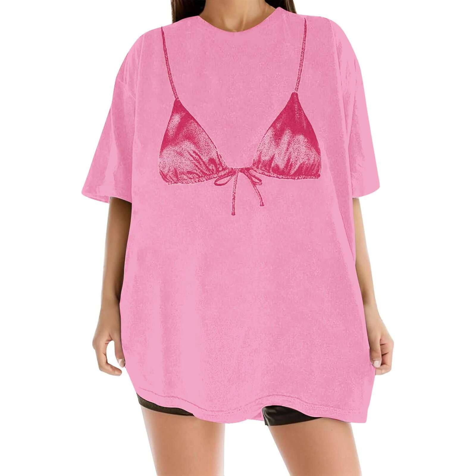 Womens Summer T-shirt Casual Loose Fit Stylish Floral Print V-neck Short Sleeve Blouse Fashion Tops for Ladies