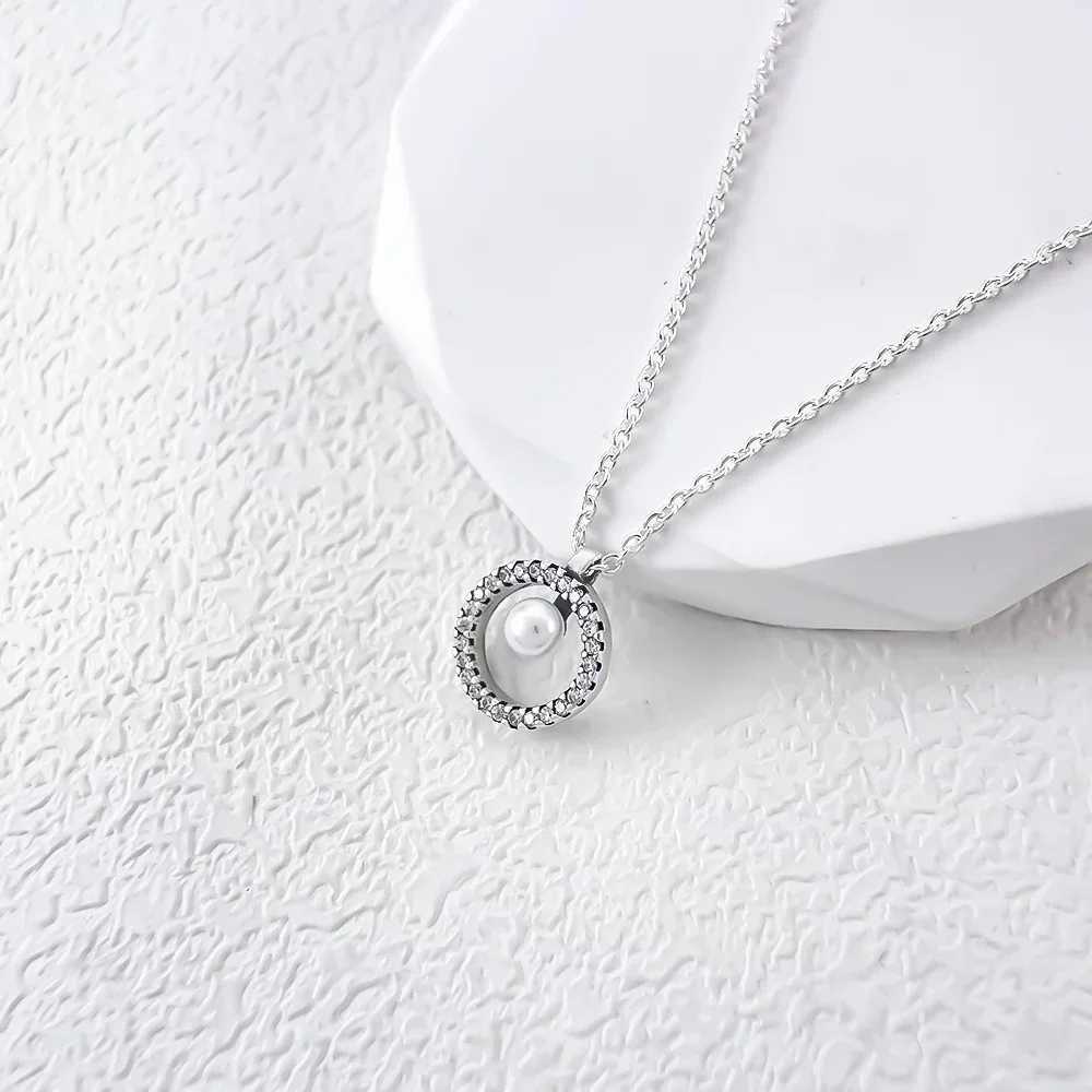 925 Sterling Silver Pearl Pav Halo Stud Collarbone Necklace Earrings Ring Jewelry Set for Women Luxury Boutique Jewelry Gift Z250607