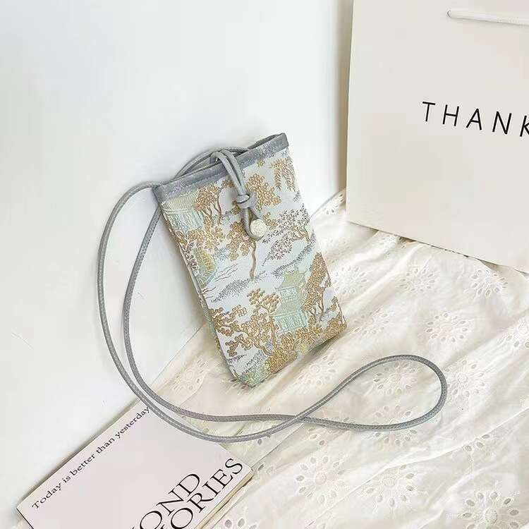 New Chinese Style National Trend Mobile Phone Small Women's Fresh Niche Single Shoulder Crossbody Bag Lightweight Coin Purse