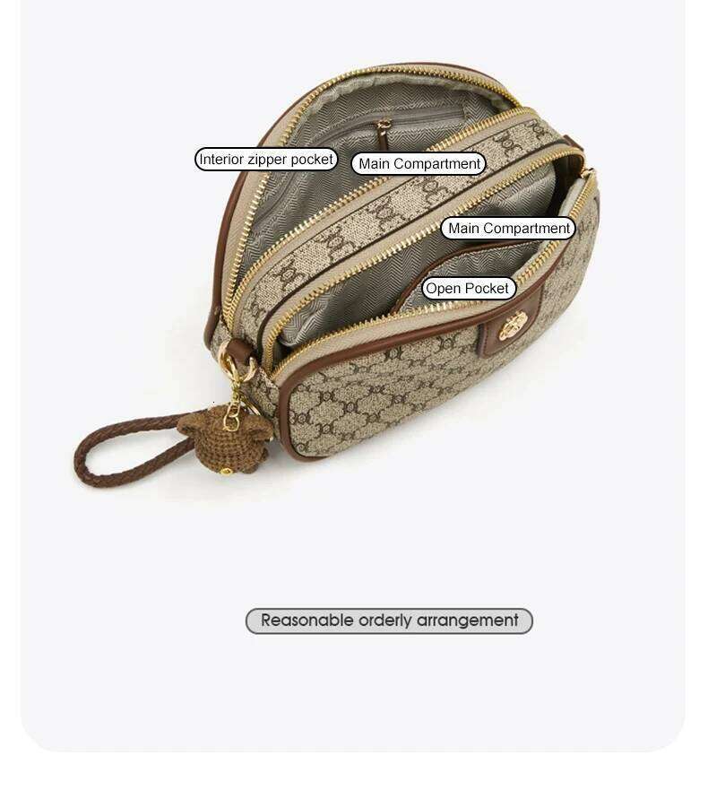 2025New Women Small Shoulder Bag Fashion Monogram PVC Lady Crossbody Handbag with Adjustable Strap