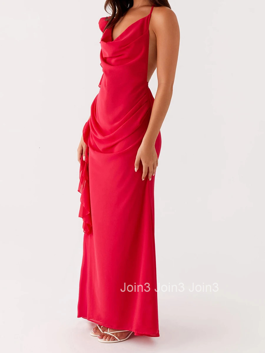 Elegant Lace Off-shoulder Maxi Dress with Flounce Hem and Open Back Detail for Wedding Evening Prom Party Beach Cocktail