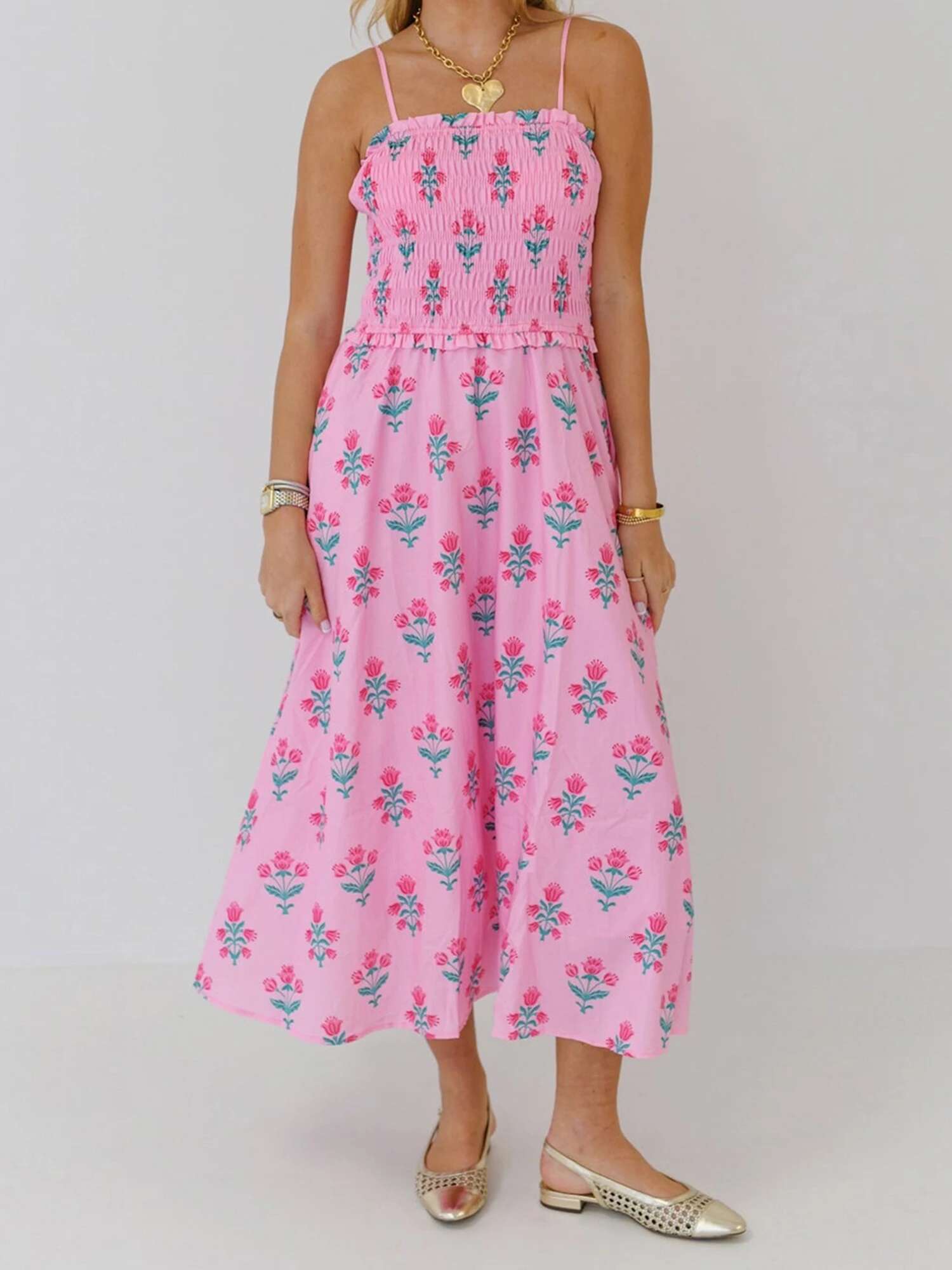 Elegant Off-shoulder Maxi Dress with Vibrant Floral Print and Flowy Ruffled Hemline Perfect for Spring and Summer Events