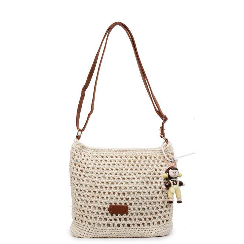 designer Woven Hollow Out Bag for Women 2025 New Summer Beach Vacation Travel Tote Bag Beach Bag Single Shoulder Underar