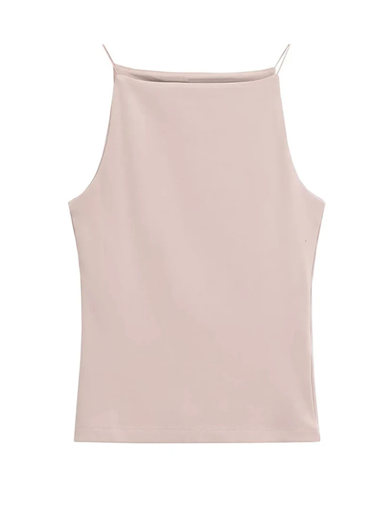 Womens Solid Color Halter Tank Top Sleeveless Vest Thin Straps Camisole Summer Casual Fashion Wear 250527