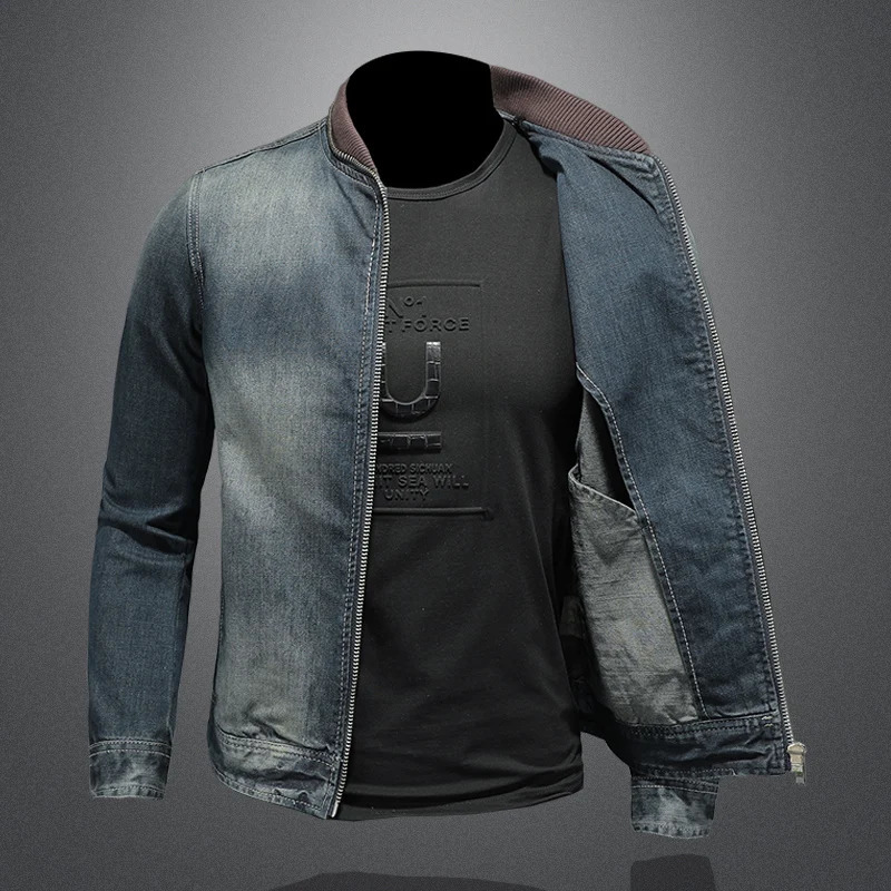 Spring Autumn Men Denim Jackets Mens Casual Classic Cotton Coat Outwear Male Trend Solid Color Jeans 250530