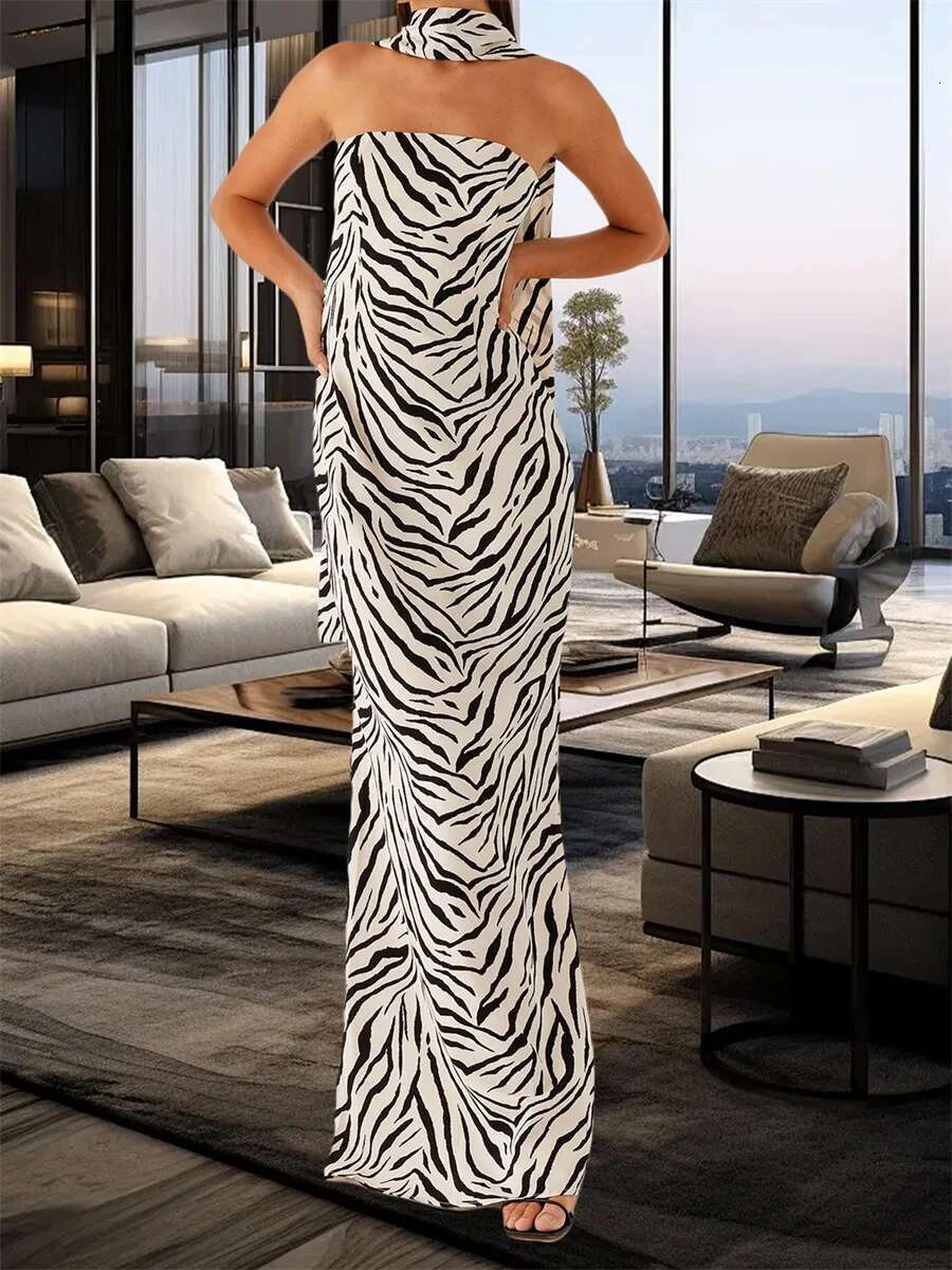 Womens Boho Floral Print Off Shoulder Maxi Dress with Ruffle Hem and Matching Headband for Summer Beach Party