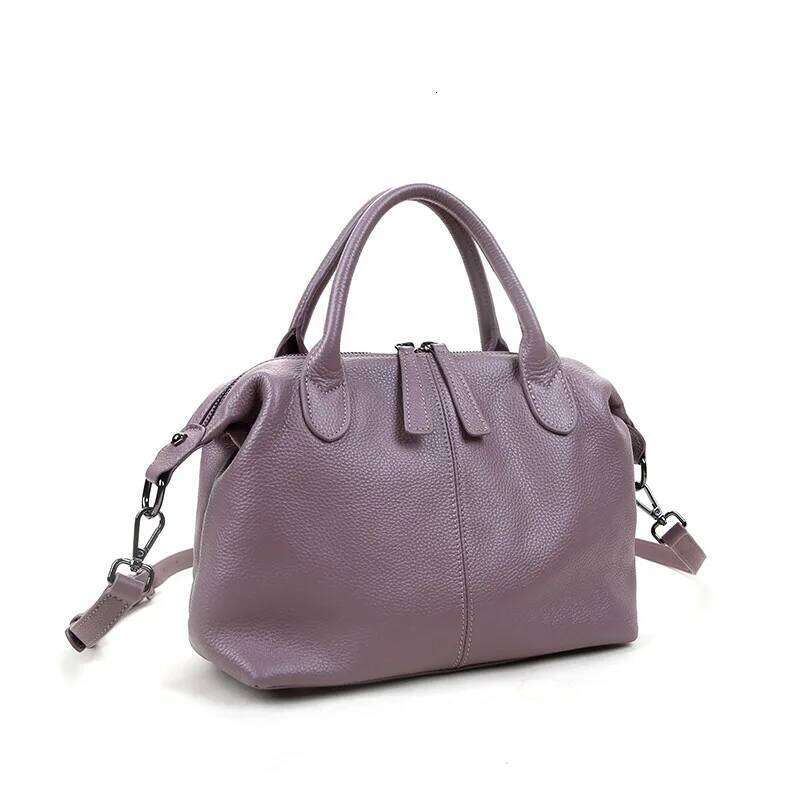 Women's Genuine Leather Tote Bag Female Handle Crossbody Fashion Cowhide Shoulder Bags Ladies Daily Commuter Purses Handbag