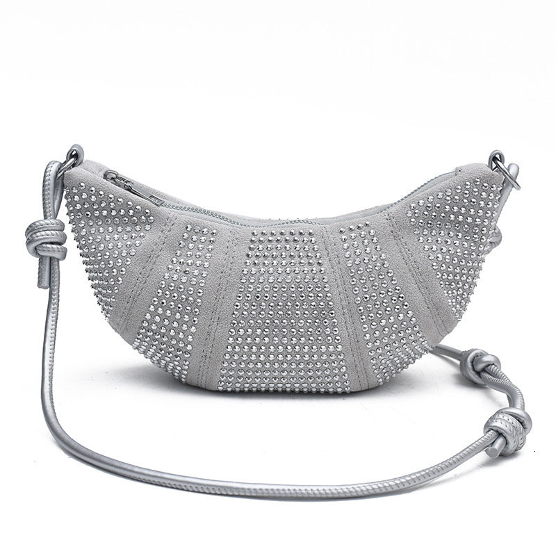 Luxury Brand Designer Bag Niche Design Shiny Rhinestone Horn Bag For Women 2024 Autumn New Fashion Handheld Dumpling Bag Single Shoulder Crossbody Bag