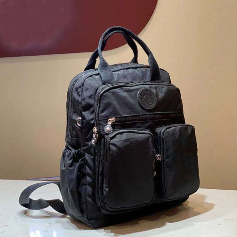 Classic High Quality Waterproof Nylon Women Backpack Travel Backpacks Schoolbag For Girls Solid Color Bookbag