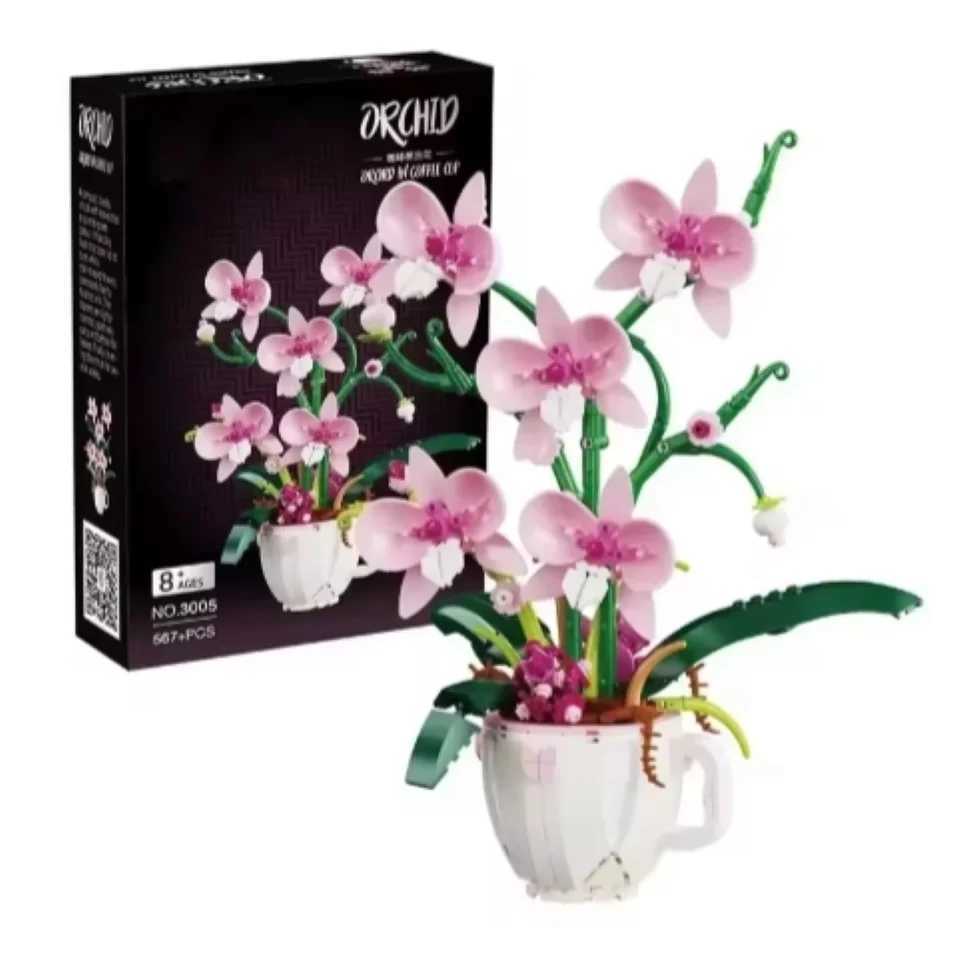 567 PCS Flower Bouquet Building Blocks Eternal Roses DIY Gift for Valentines Day Anniversary Creative Romantic Bricks Botanical Z250607