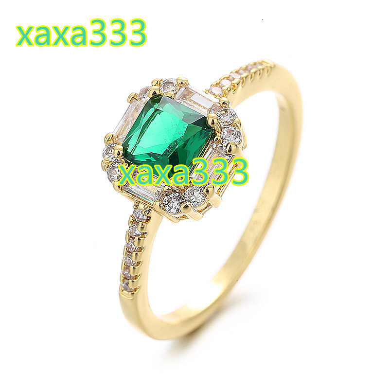 Fashionable square green diamond ring for women; birthday party, wedding, 925 silver ring, ladies gift.