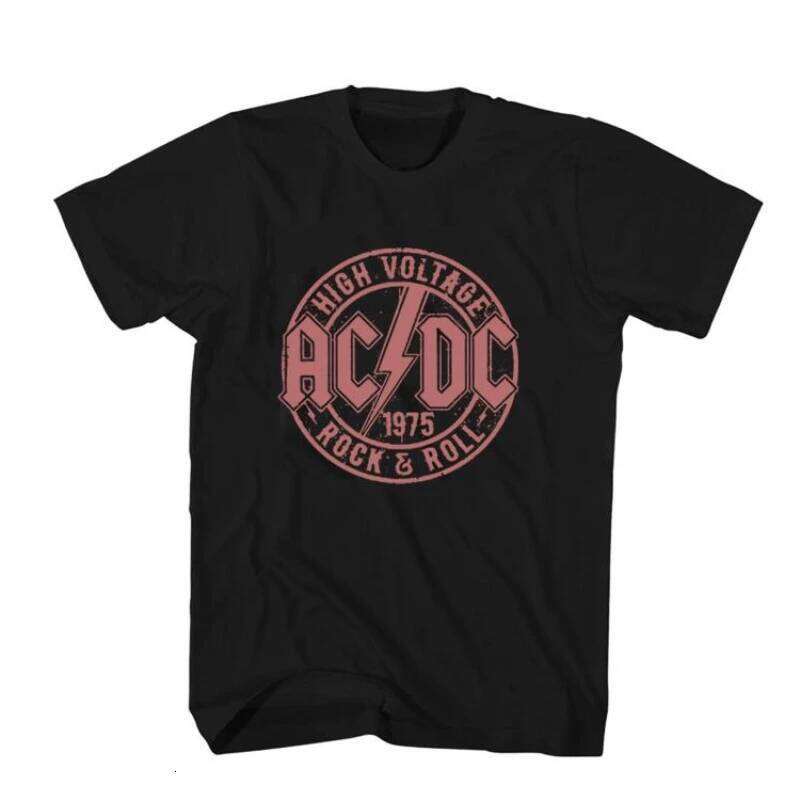 New Voltage ACDC Band Rock American Retro Short Sleeve Cotton Designer High Quality T shirt