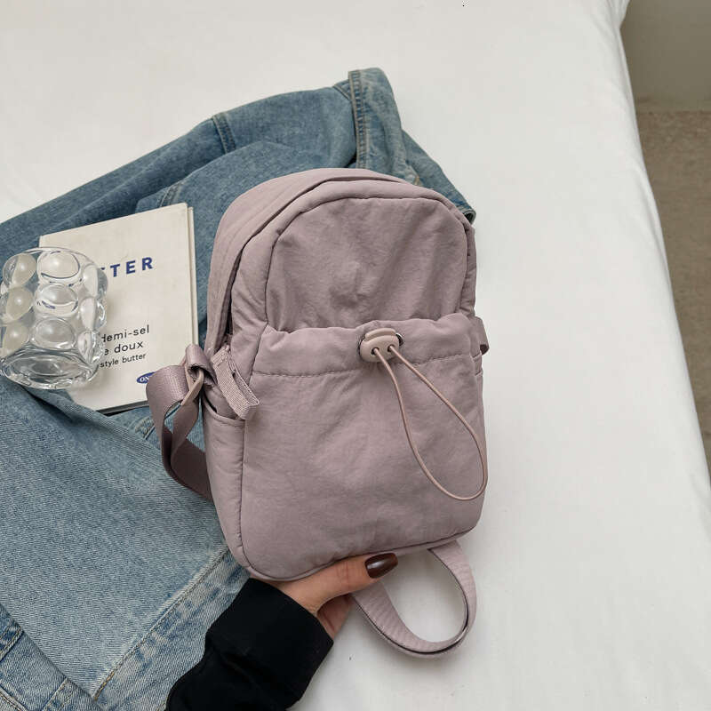 INS Canvas Women's Phone Versatile Casual Lightweight Crossbody Korean Style Niche Design Water Bottle Bag