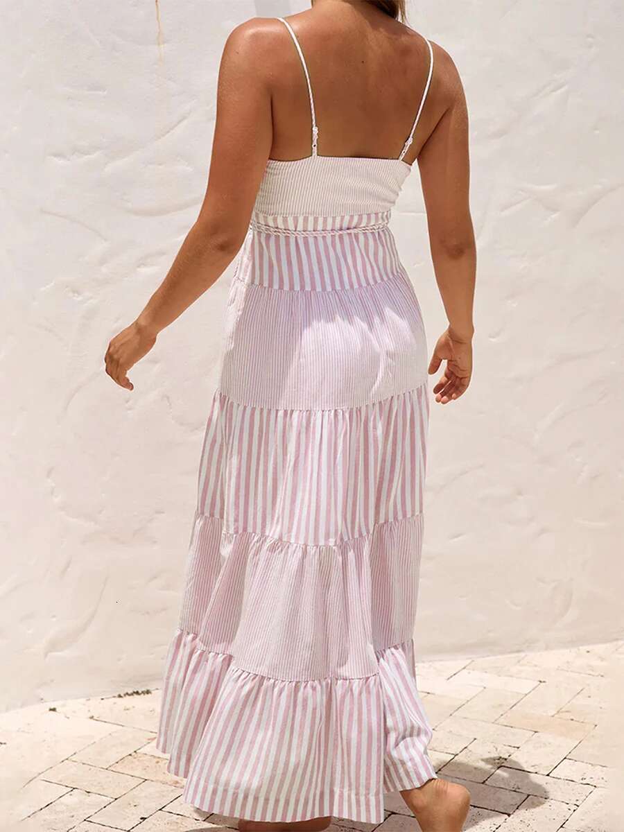 Elegant Floral Print Off-shoulder Maxi Dress Boho Style Ruffle Sleeveless Beach Party Long Dress for Womensummer Fashion