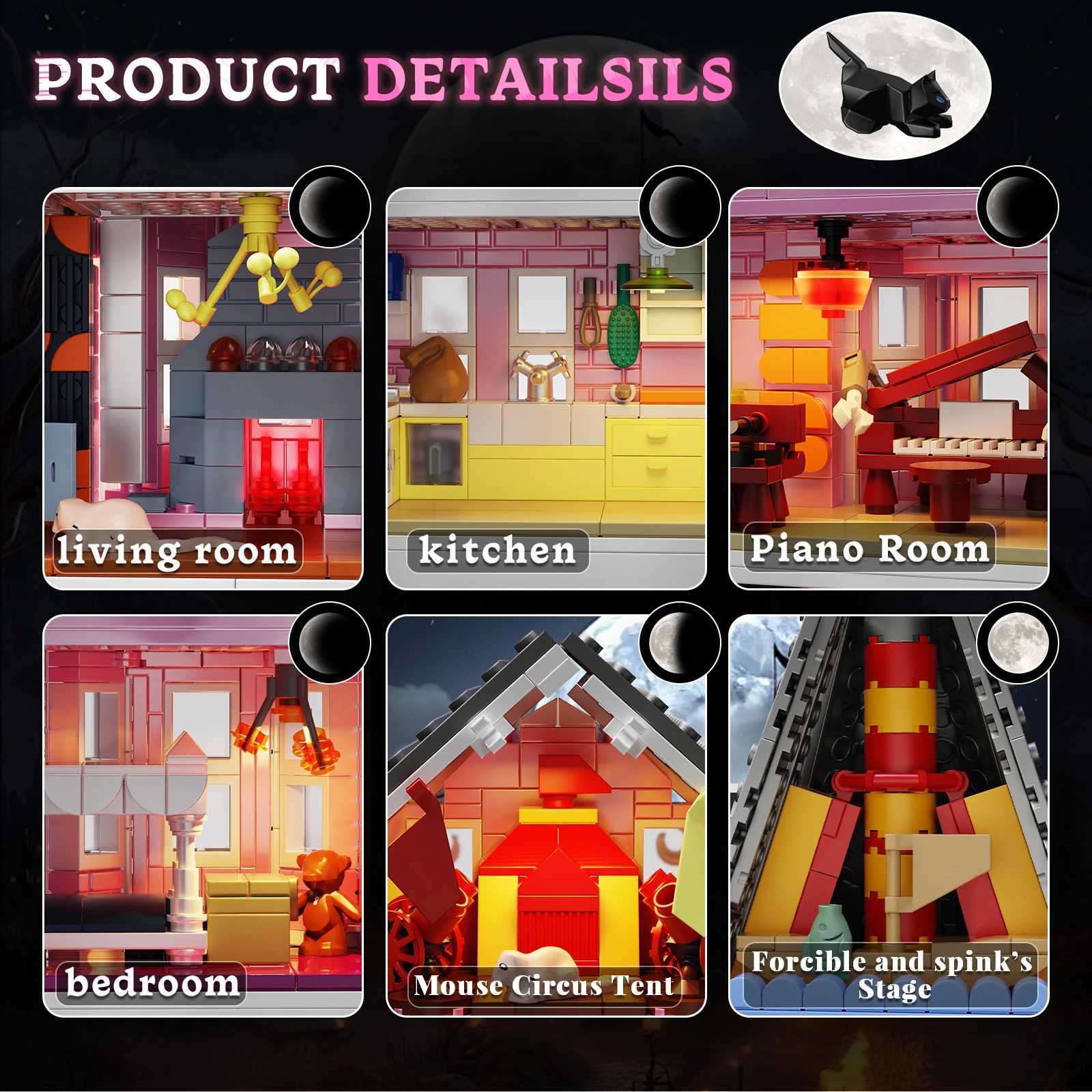 Coraline Pink Palace Apartment Building Block Set Ideas Movie Architecture Model Toys for Boys and Girls Christmas Gifts Z250607