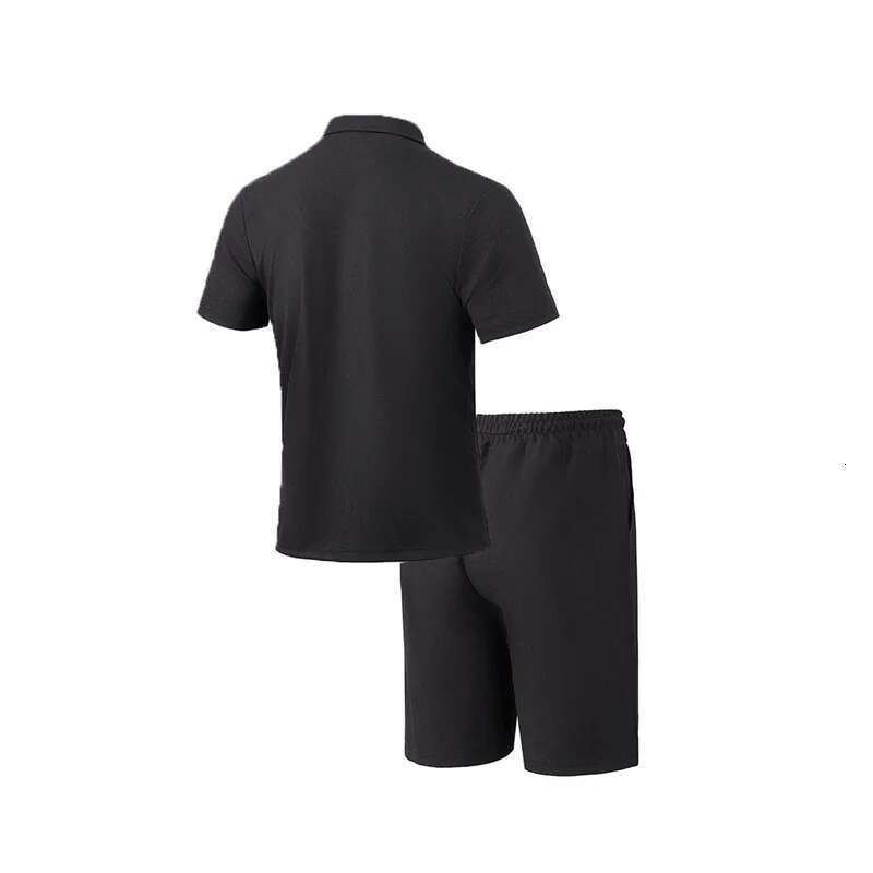 Casual Mens Summer Set Stylish Short Sleeve Button Up Shirt and Comfortable Elastic Waist Shorts in Solid Colors for Beach