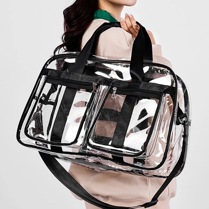 PVC Gym Bag Transparent Sports Duffle Bag Waterproof Fitness Yoga Handbag Large Portable Shoulder Crossbody Clear Swimming Tote 250603