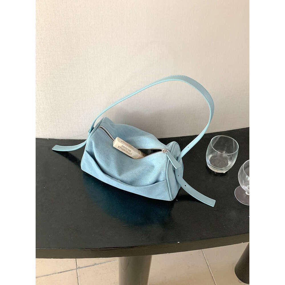 Blue Denim Artistic 2025 Summer New Small Square for Women Fashion Niche Casual Shoulder Bag Korean Style
