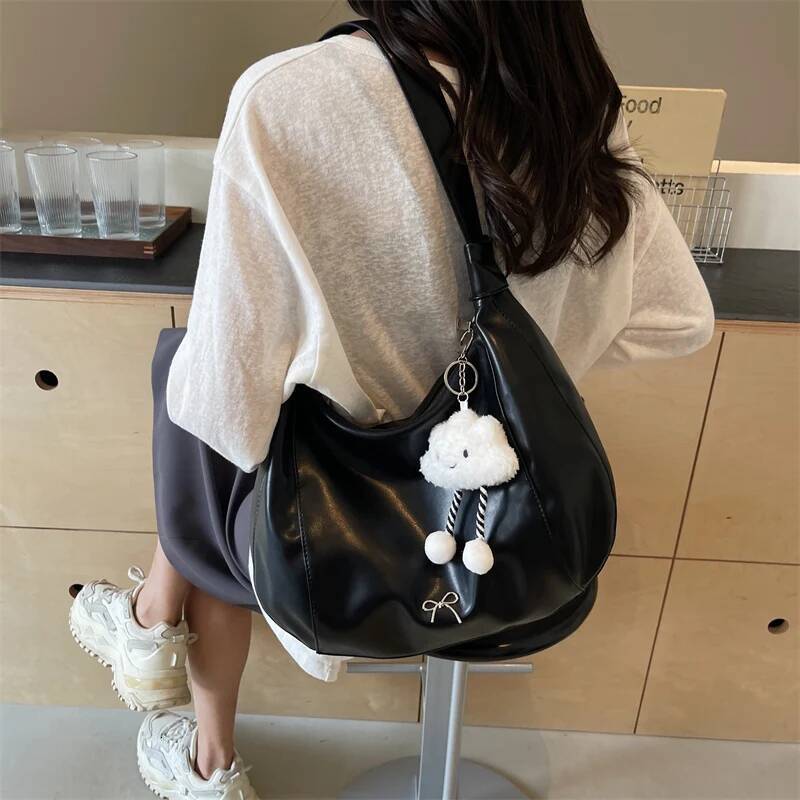 2024 Summer New Large Capacity Underarm Shoulder Crossbody Bag Women's Fashion Backpack Comes with Small Doll as a Gift
