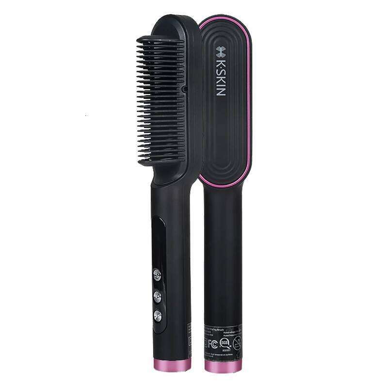 Multifunctional 2 In 1 Straighteners Brush Smoothing Iron Lcd Comb Hair Ion Anti-Scald Fast Heating Display Straightening