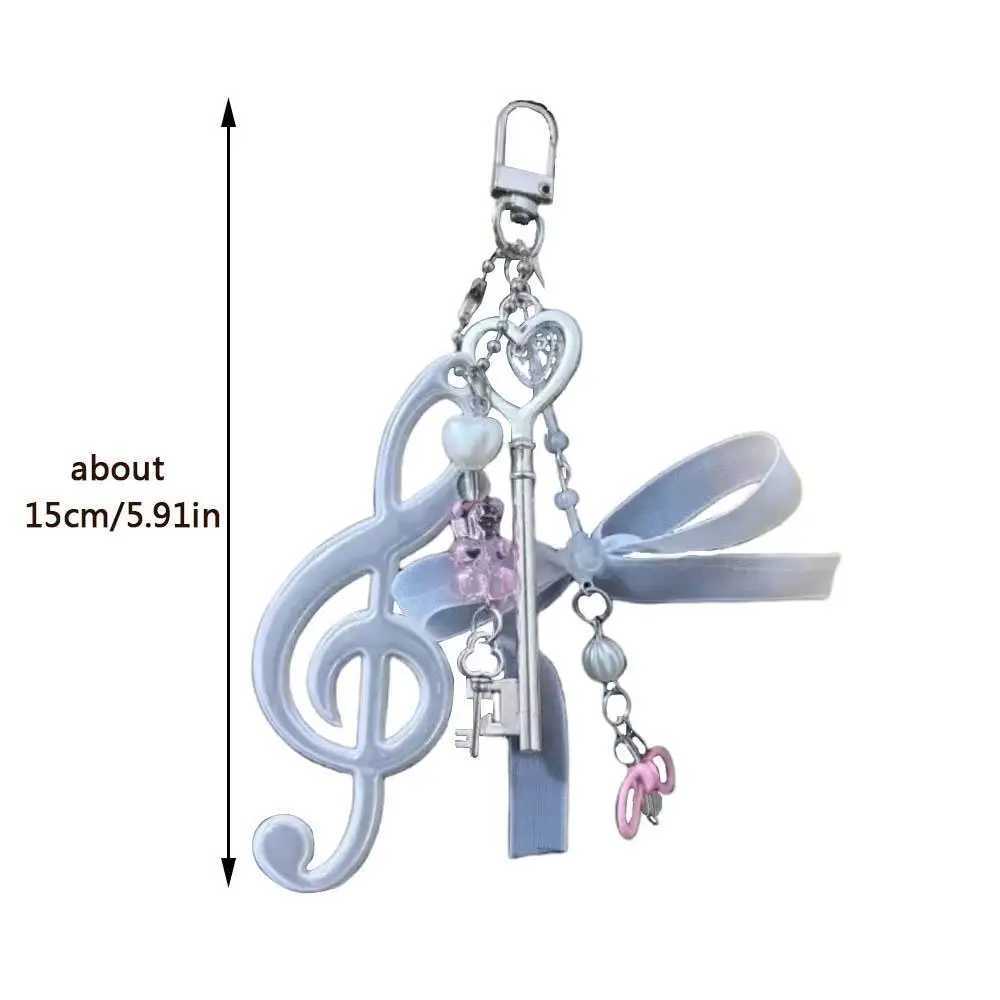 Y2K Bowknot Music Symbol Bag Charms Korean Style Bag Pendant Creative Keychain Key Ornament Jewelry For Bag Keychain Wholesale XJ250607