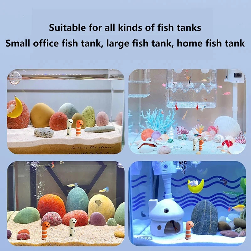 2 Pcs/set Aquarium Decor Accessories Cute Animal Bookshelf Decoration Home Decoration Landscaping Ornament Fish Tank Decoration 250604