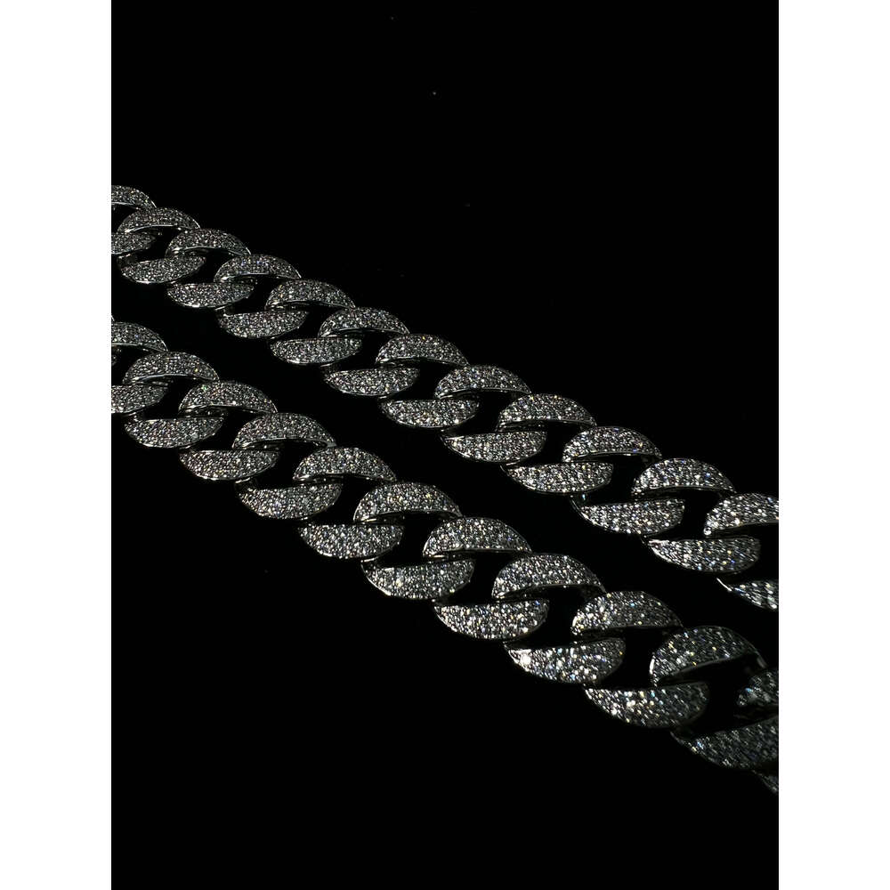 16mm Custom Sterling Sier Moissanite 14k Unisex Wholesale Cuban Link Chain Bracelet Necklace Zircon Brass