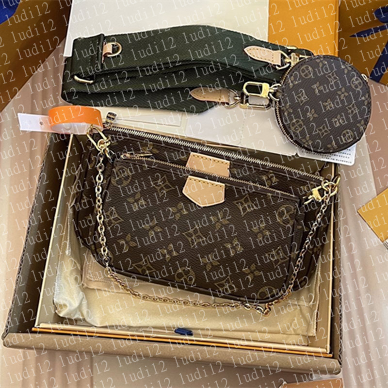 Designer Shoulder Bags 3/p Set Top Luxury Designer Wallet Shoulder Bag Women Classic Flower Pochette Felicie Bag Leather Clutch Tote mirror quality Messenger bag 6a