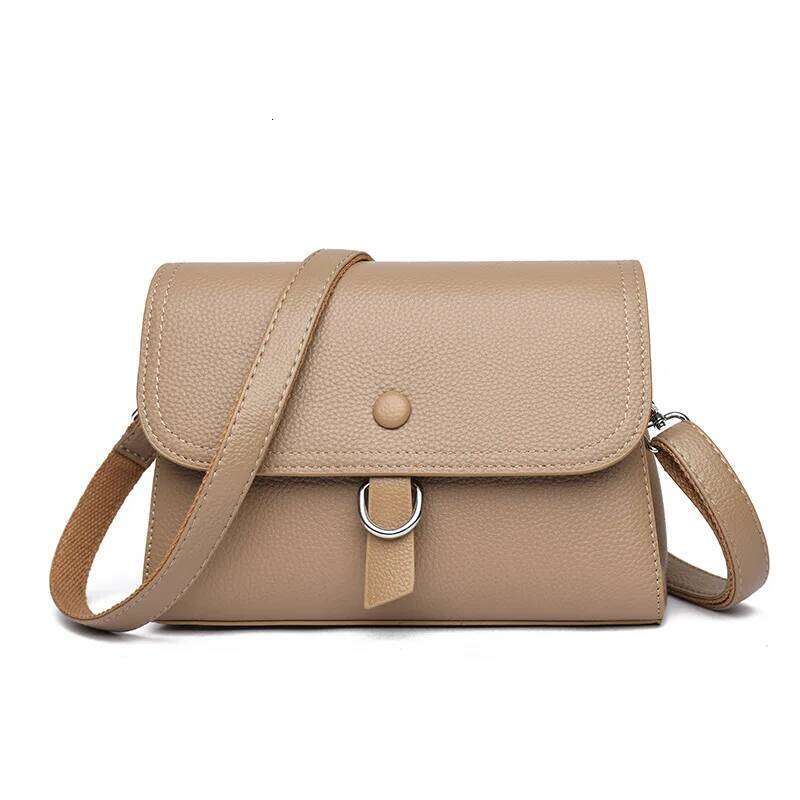 2025 Fashion Small Square Crossbody First Layer Light Genuine Leather Women's Handbag Simple Shoulder Bag