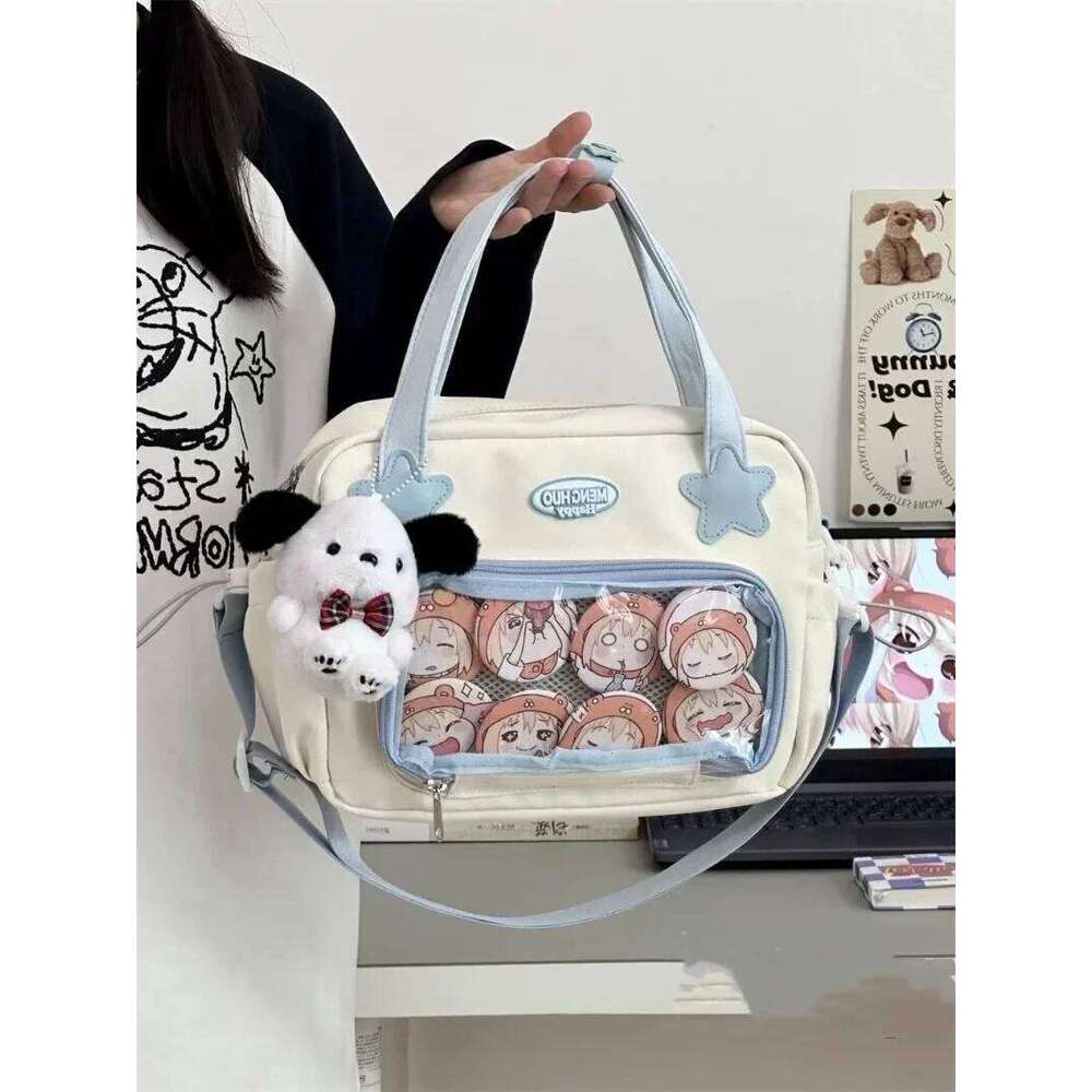Xiuya Japanese JK Handbags For Women Cute Sweet Shoulder Fashion White Lolita Ita Kawaii Versatile Collegiate Style Bag