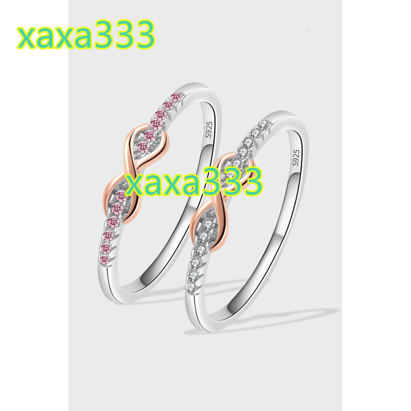 925 pure silver lucky number 8 ladies ring; ladies fashion jewelry; infinite lucky character moissanite inlaid ring; popular accessories