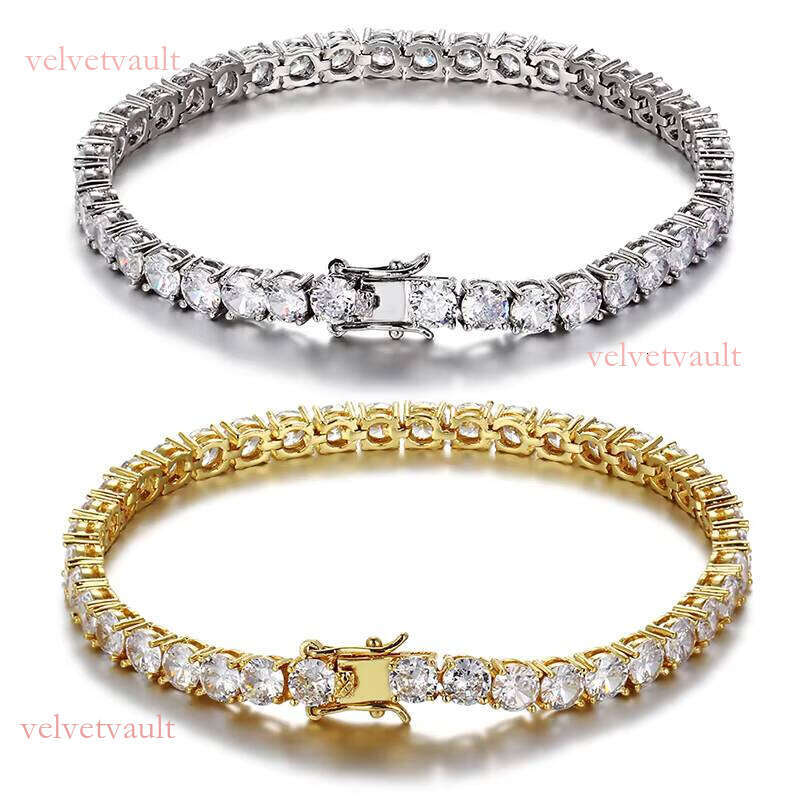 Gold-Plated Hip-Hop CZ Cubic Zirconia Women's Tennis Bracelet