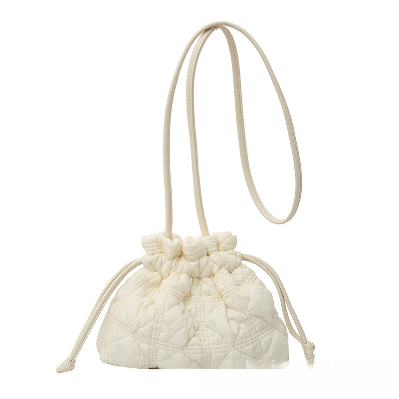 Free Shipping 2025 New Designer Bag Minimalist Quilted Drawstring Bucket Bag Luxury Wallet Soft Nylon Shoulder Bag Lightweight Dumpling Bag Trendy Han
