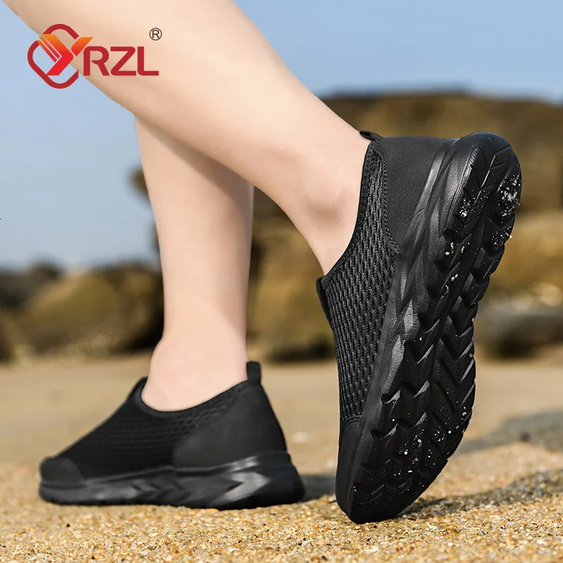 YRZL Mens Sneakers Breathable Mesh Men Casual Shoes Outdoor Non-Slip Big Size Loafers Walking Lightweight Male Tennis shoes 250603