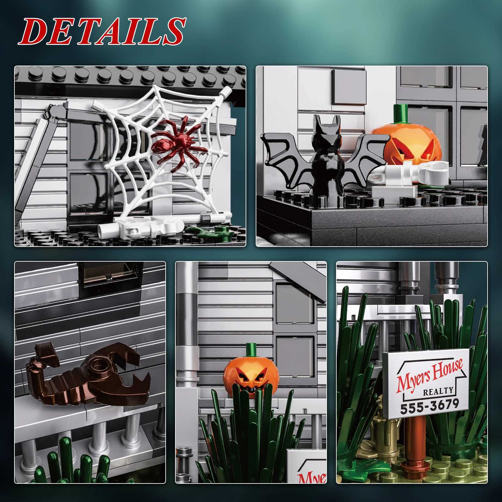 Michael Myers Horror House Building Block Toys Scary Movie Architecture Model Building Block Toys Halloween Gift for Kids Adults Z250607