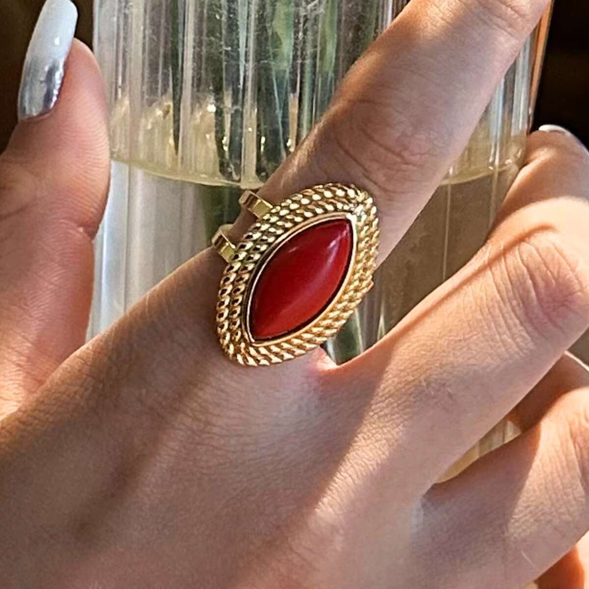 New Arrival Luxury 18K Gold Plated Ring Jewelry Stainless Steel Chunky Minimalist Simple Rings