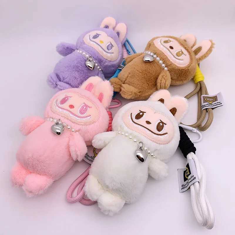 17cm New Cartoon Labubu Plush Pendant Kawaii Keychain Doll Student Schoolbag Pendant Backpack Car Hanging Doll Girl Boy Gift Toy XJ250607