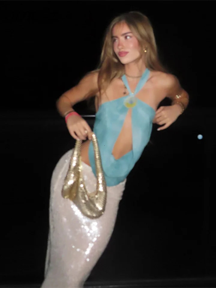 Shell Deep V-neck Women Min Dresses Sexy Sleeveless Backless Hip Package Female Dresses 2025 Spring Summer Beach Party Lady Robe 250605