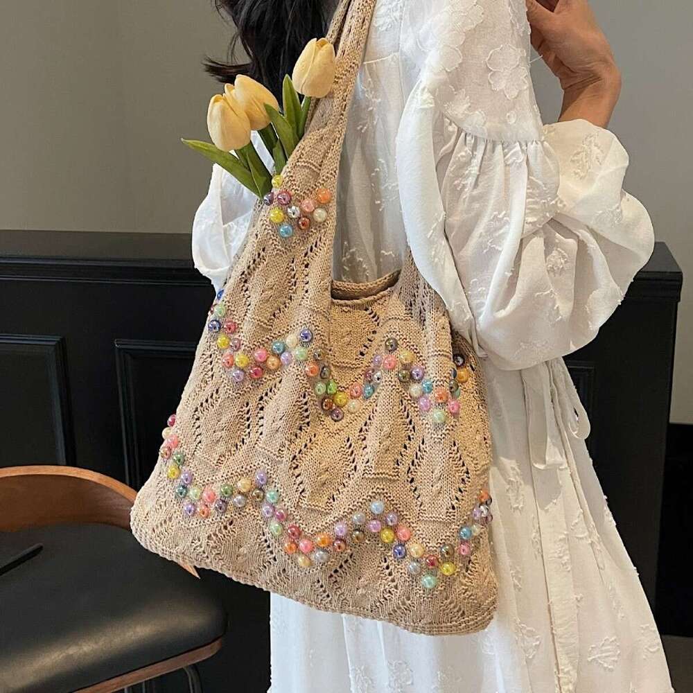 2025 New Woven Women's Shoulder Ins Niche Design Shopping Bag Casual Trend GUHUISHU