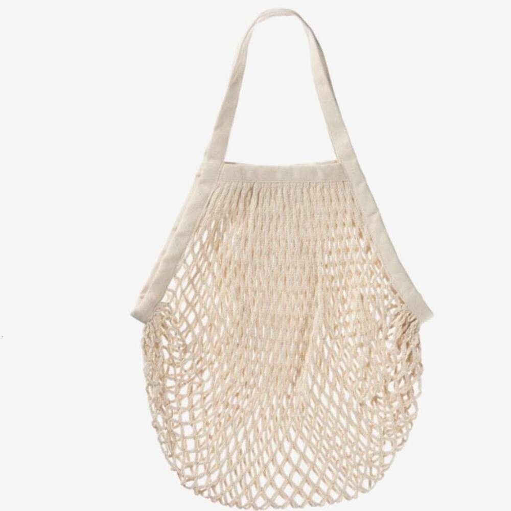 Trending MUJI Style Cotton Summer Woven Hollow Handbag Unique Design Mesh Bag for Women