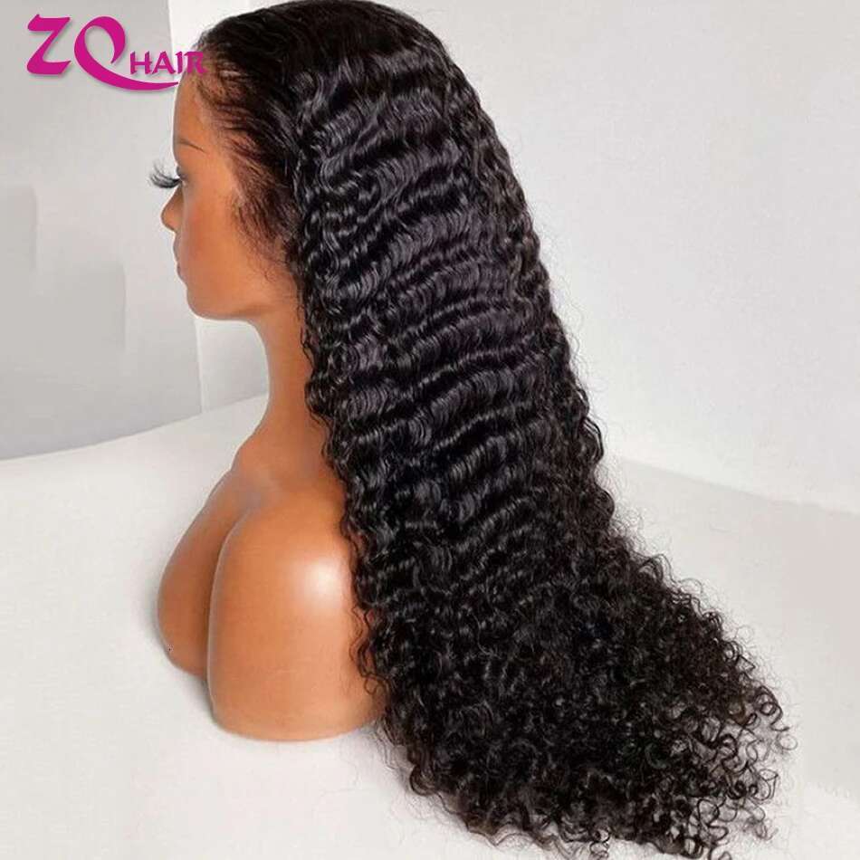 NAMM Kinky Curly 100% Wigs Water Deep Wave Brazilian Frontal 13x6 HD Lace Front Human Hair Wig For Women