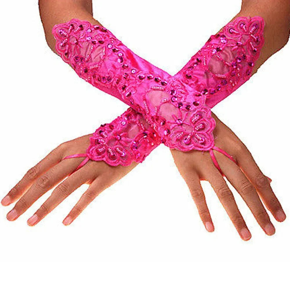 1Pair Fishnet Fingerless Gloves Lace Wrist Cuff Hand Gloves Short Sleeve Gloves Bridal Wedding Mesh Gloves Party Gloves 250603