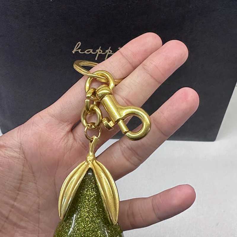 2025 New Exquisite Crystal Green Pear Pendant ForHandbag Shoulder Bag DIY Bag Charm AccessoryXJ250607