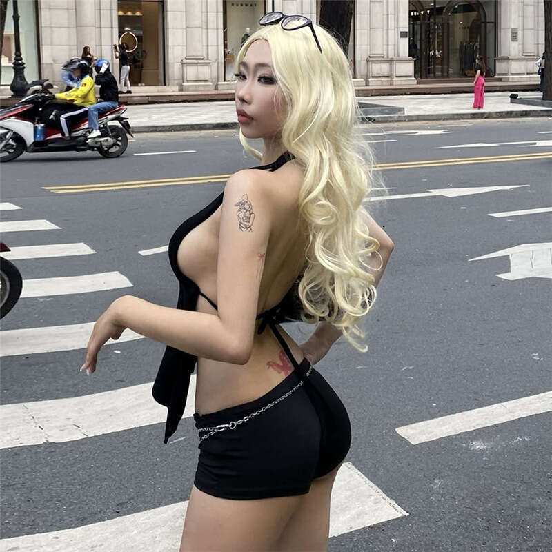 European and American Style Spring Women's Solid Color Slim Street Halter Sexy Backless Vest Women 2025 New Casual Fashion Trendy Clothing