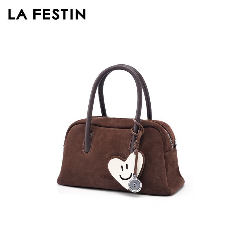 LA FESTIN Original Suede Bag 2024 New Handbags Commuter Women's Bag Luxury Shoulder Crossbody Bag Boston Bag Handheld Bag