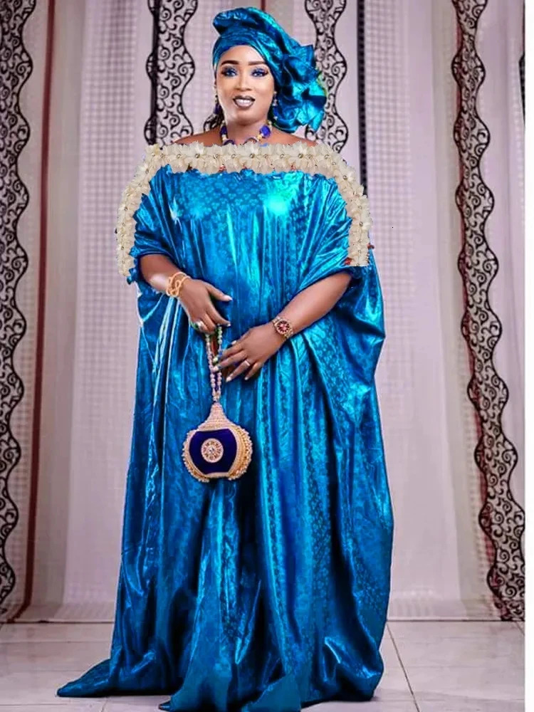 Bazin Riche Turkey Dresses African Dashiki Robe For Gambia Guinea Traditional Wedding Party Clothing Basin Long Dress 250603